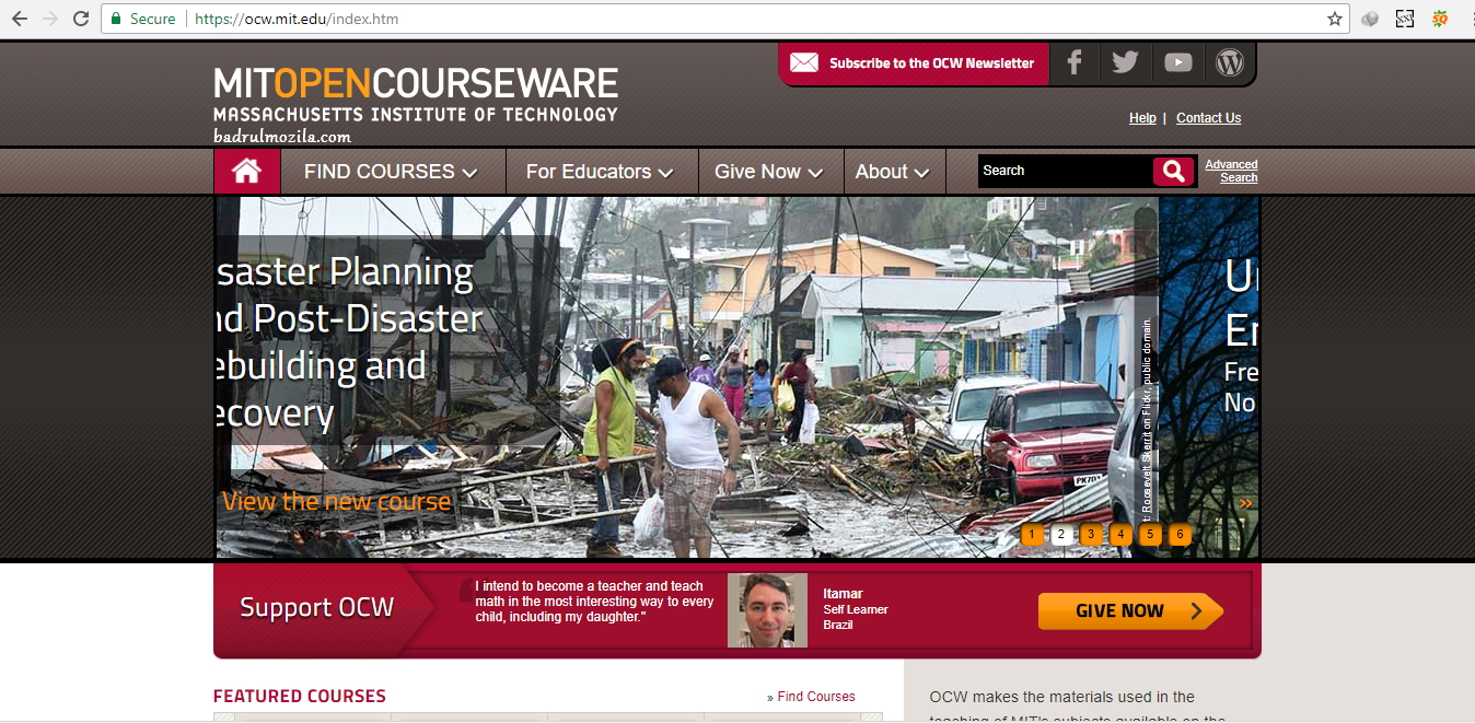 situs kursus online gratis MIT Open Course Ware (OCW) site
